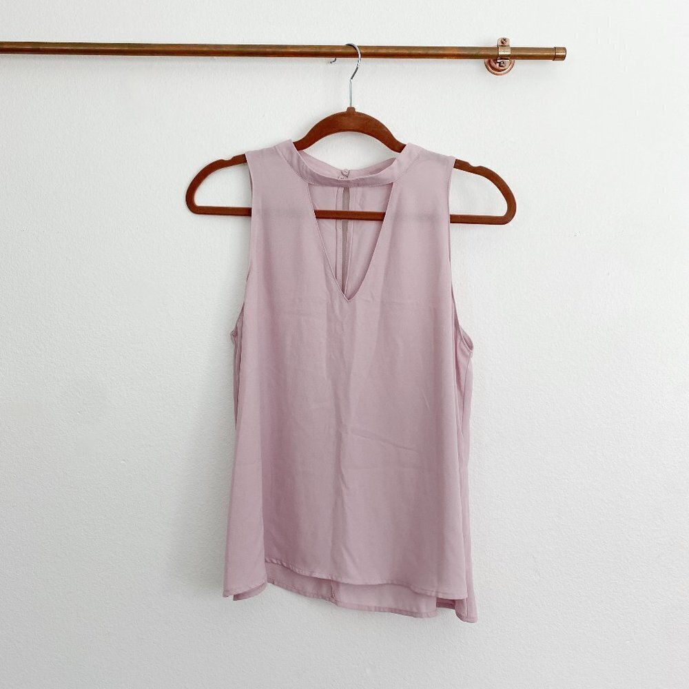 LUSH Blush Pink cut-out Tank Top Blouse size Medium